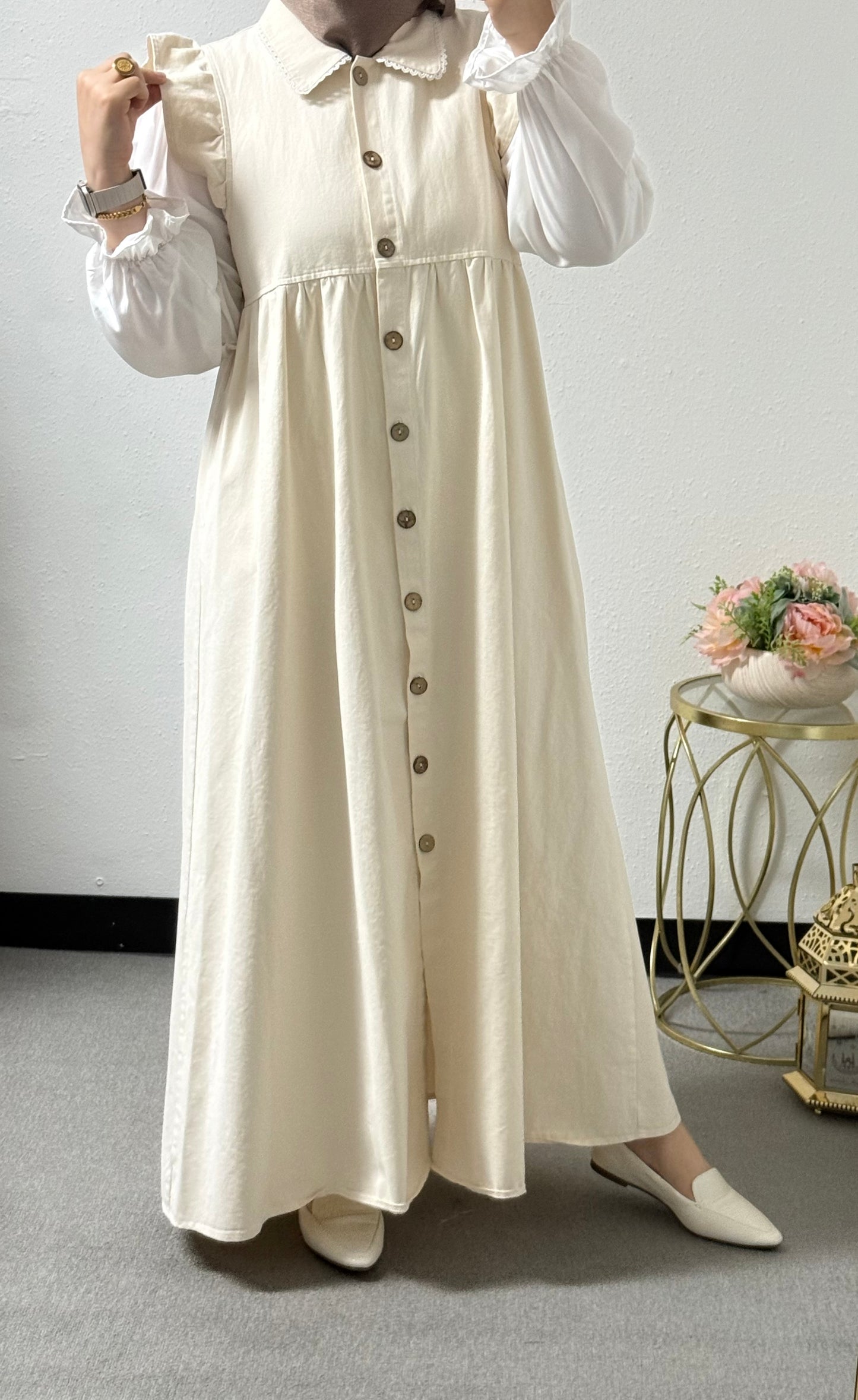 Linen Dress with White Shirt Included