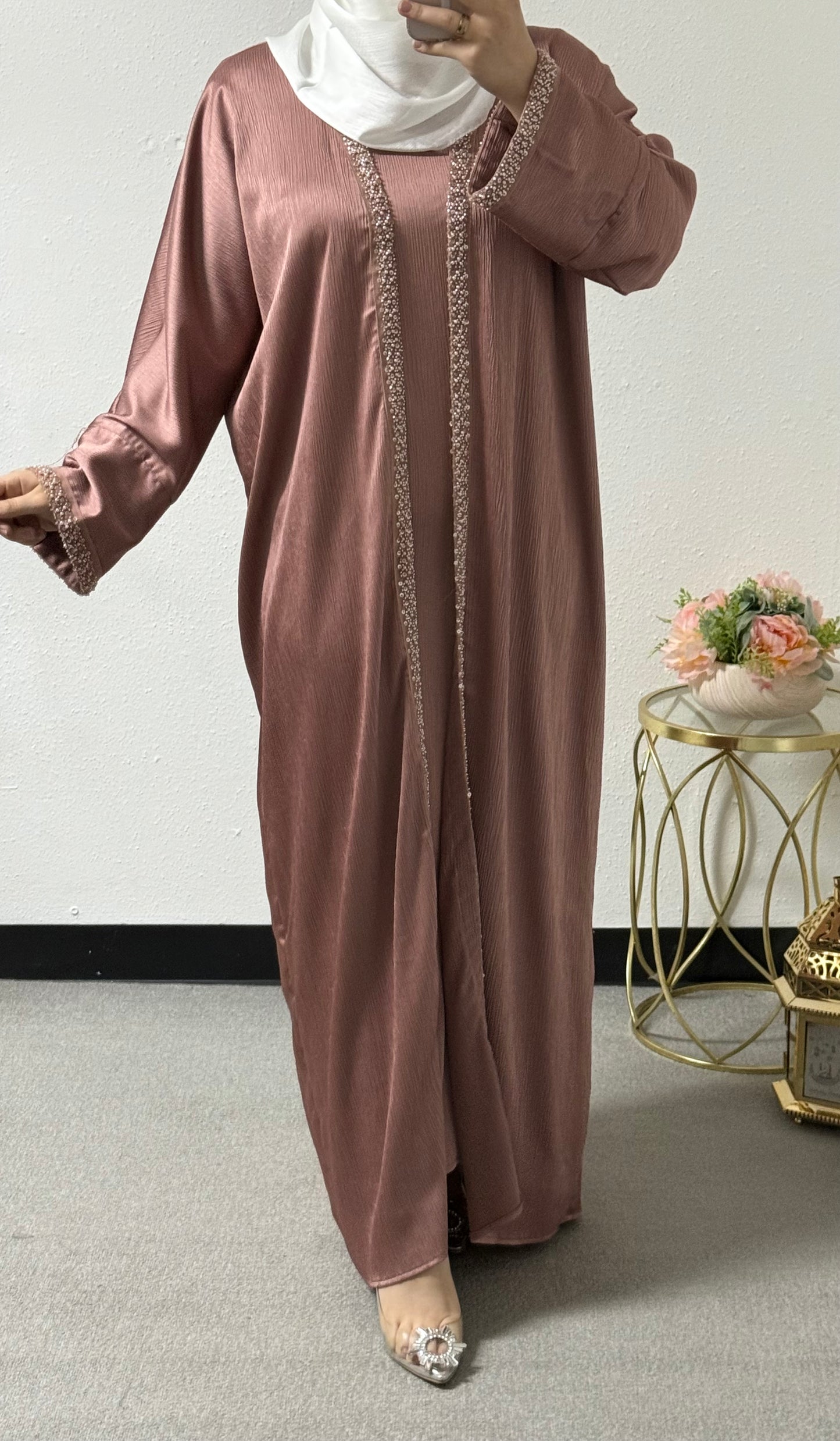 Two piece colored abaya