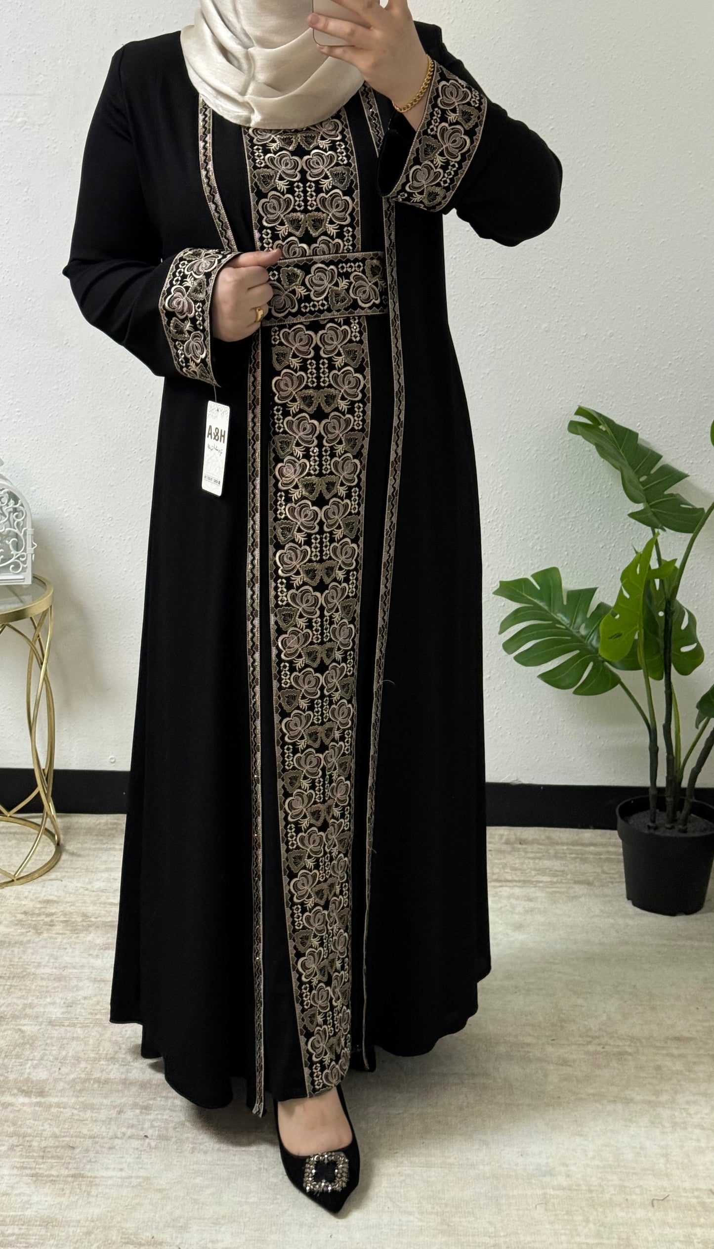 Embroidered Two-Piece Abaya