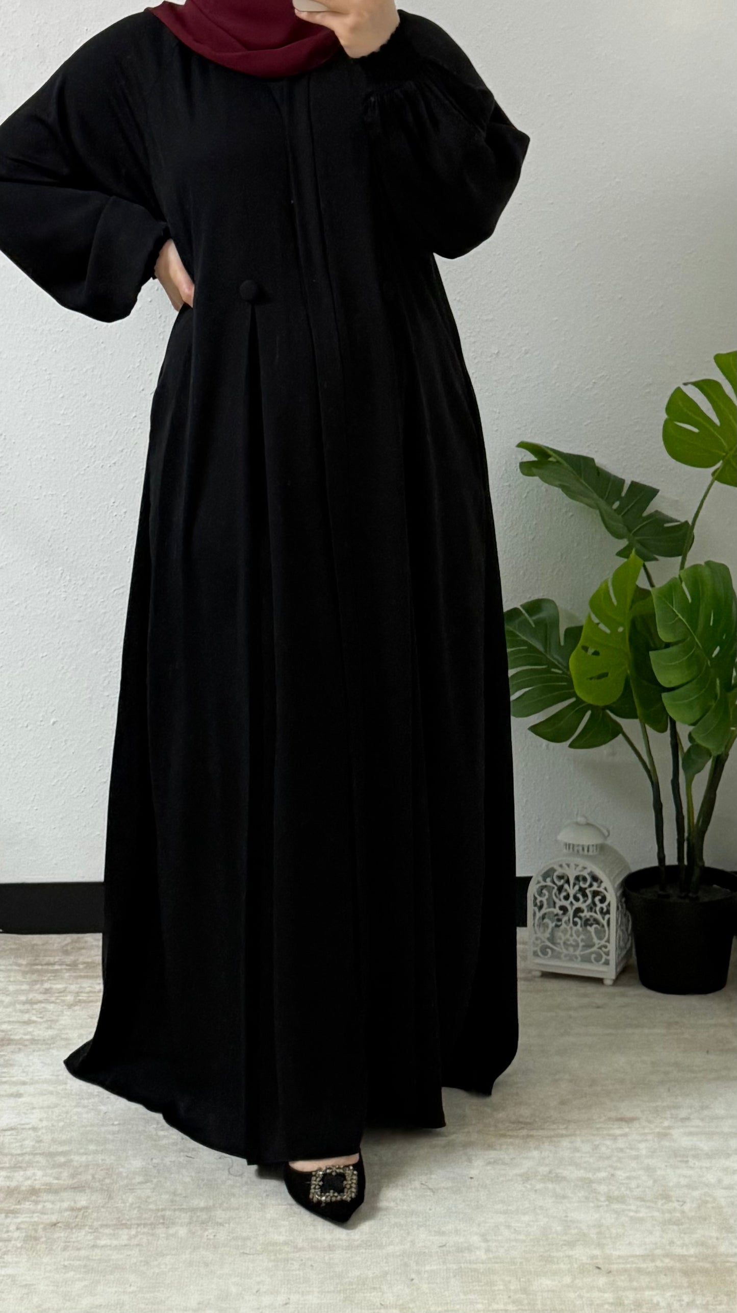 Simple Double Button Abaya