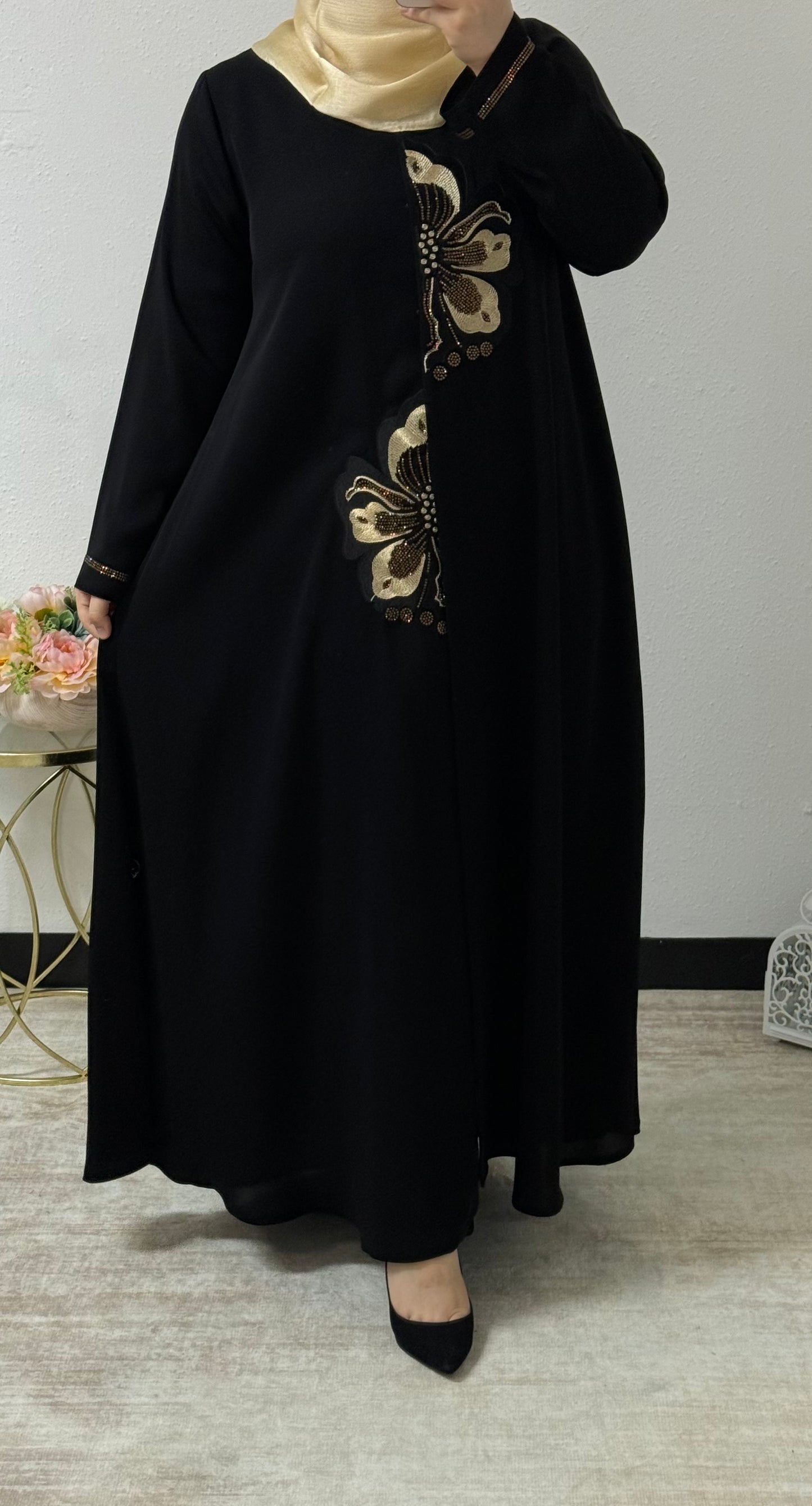 Flower Embroidered Abaya