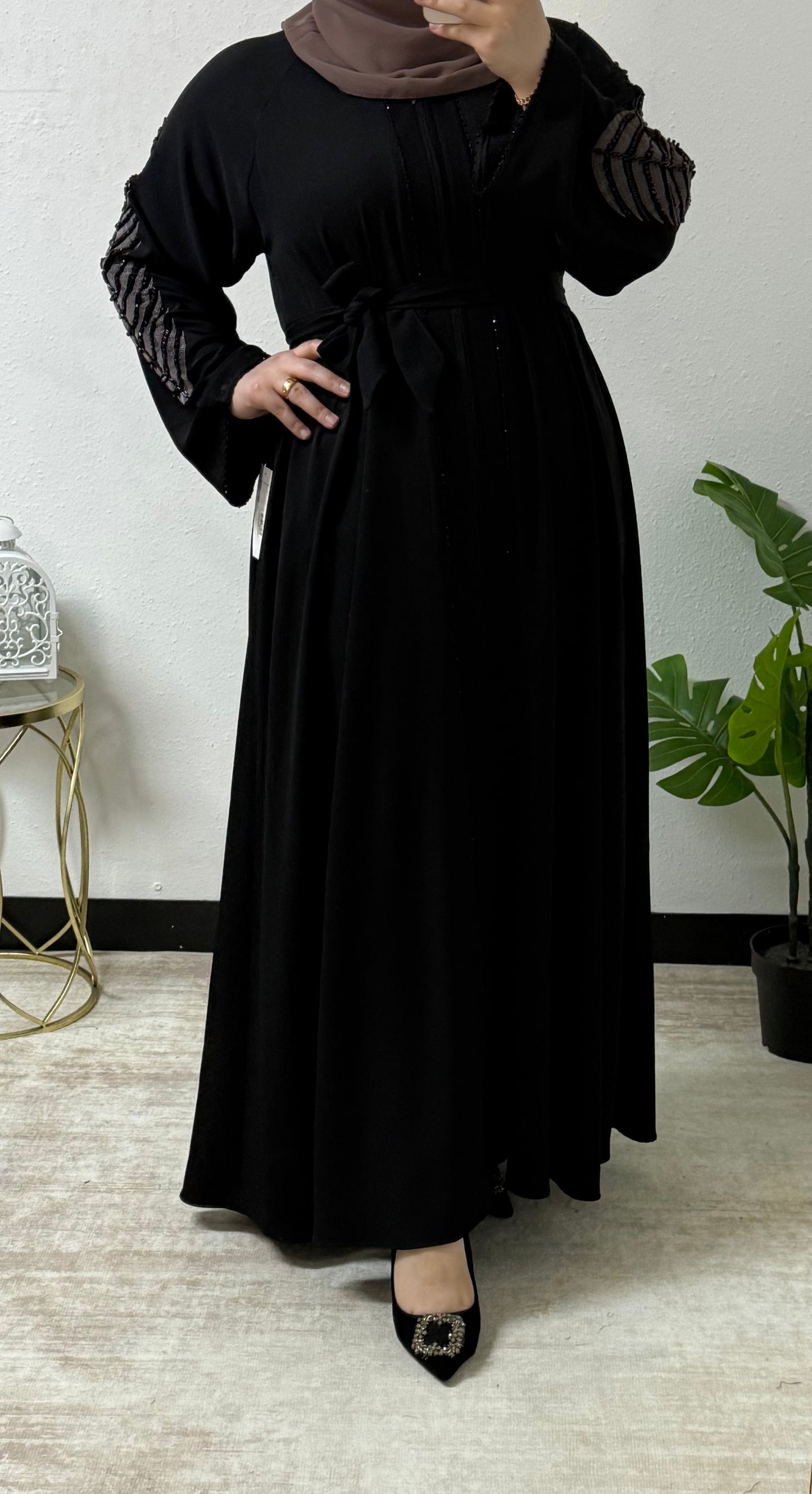 Beaded Noir Abaya