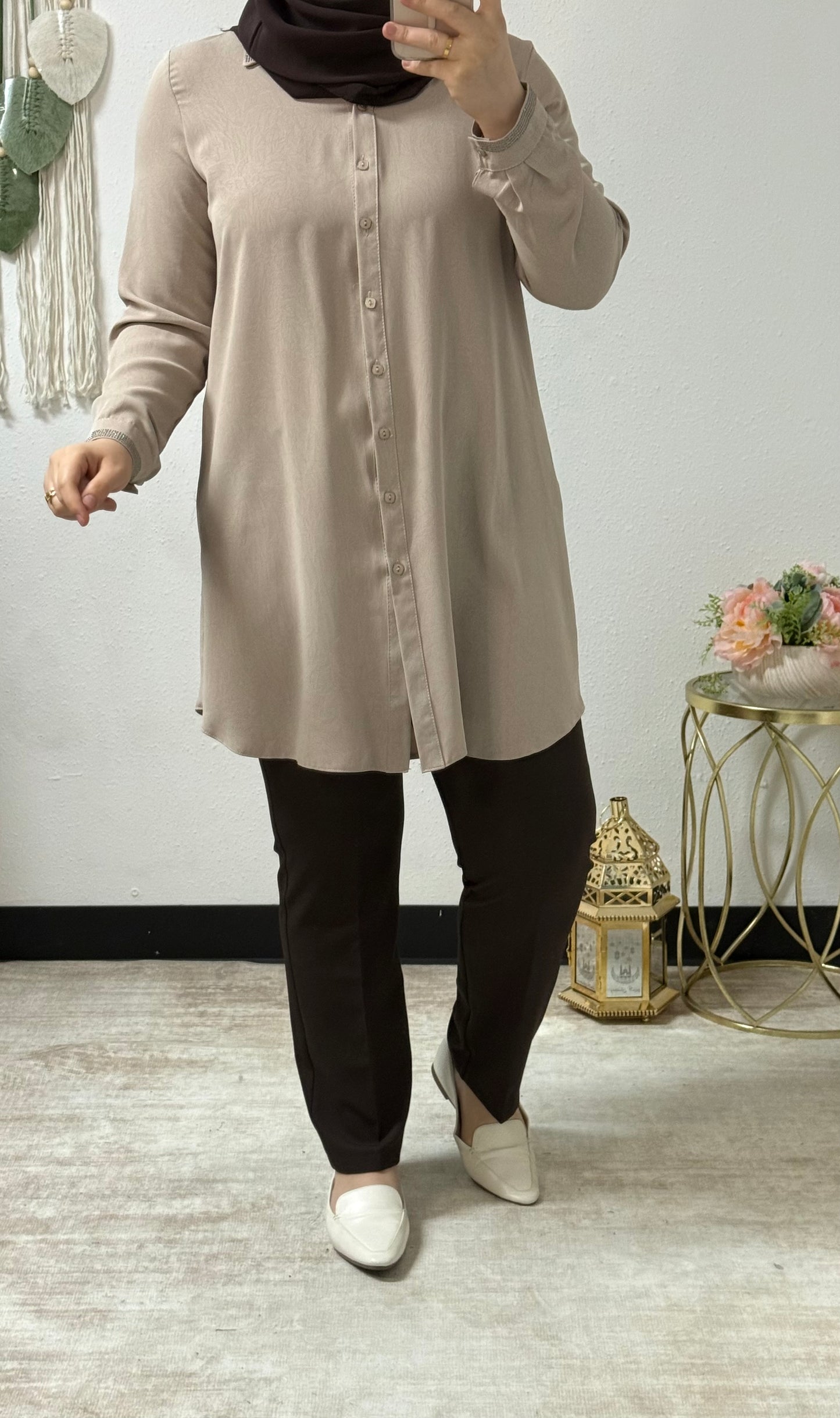 Stone Studded Collar Shirt