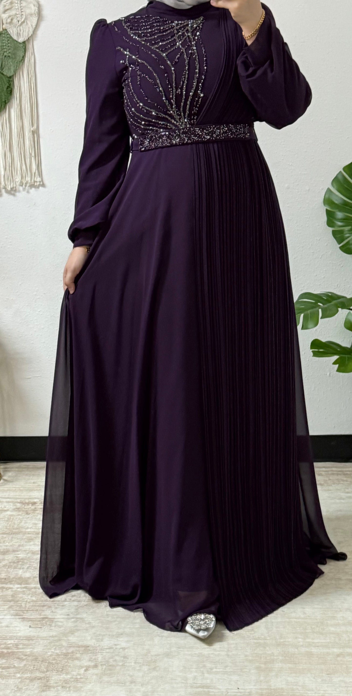 Intricate detail chiffon dress