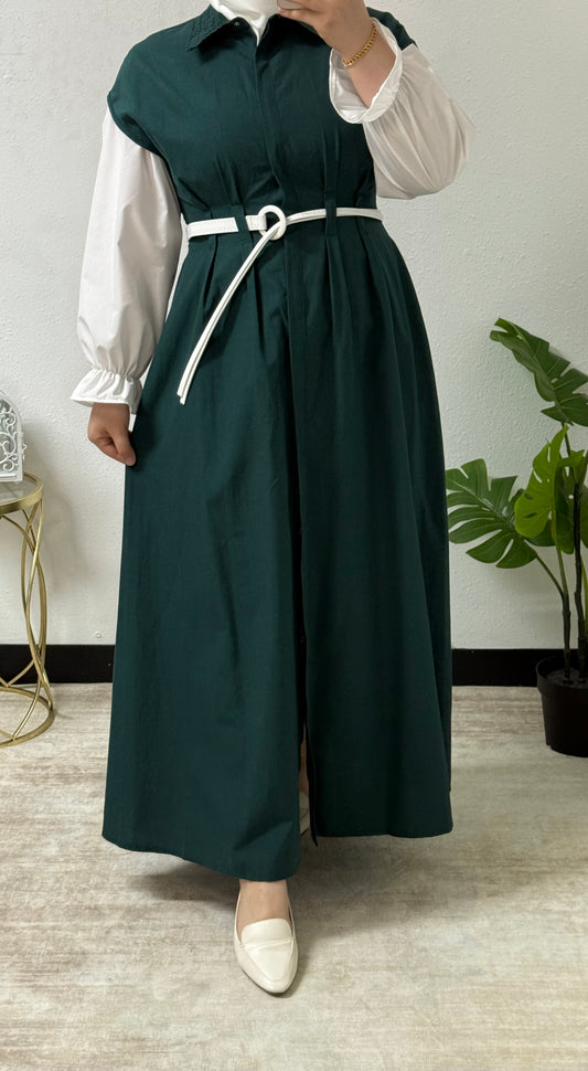 Embroidered Collar Classic Dress