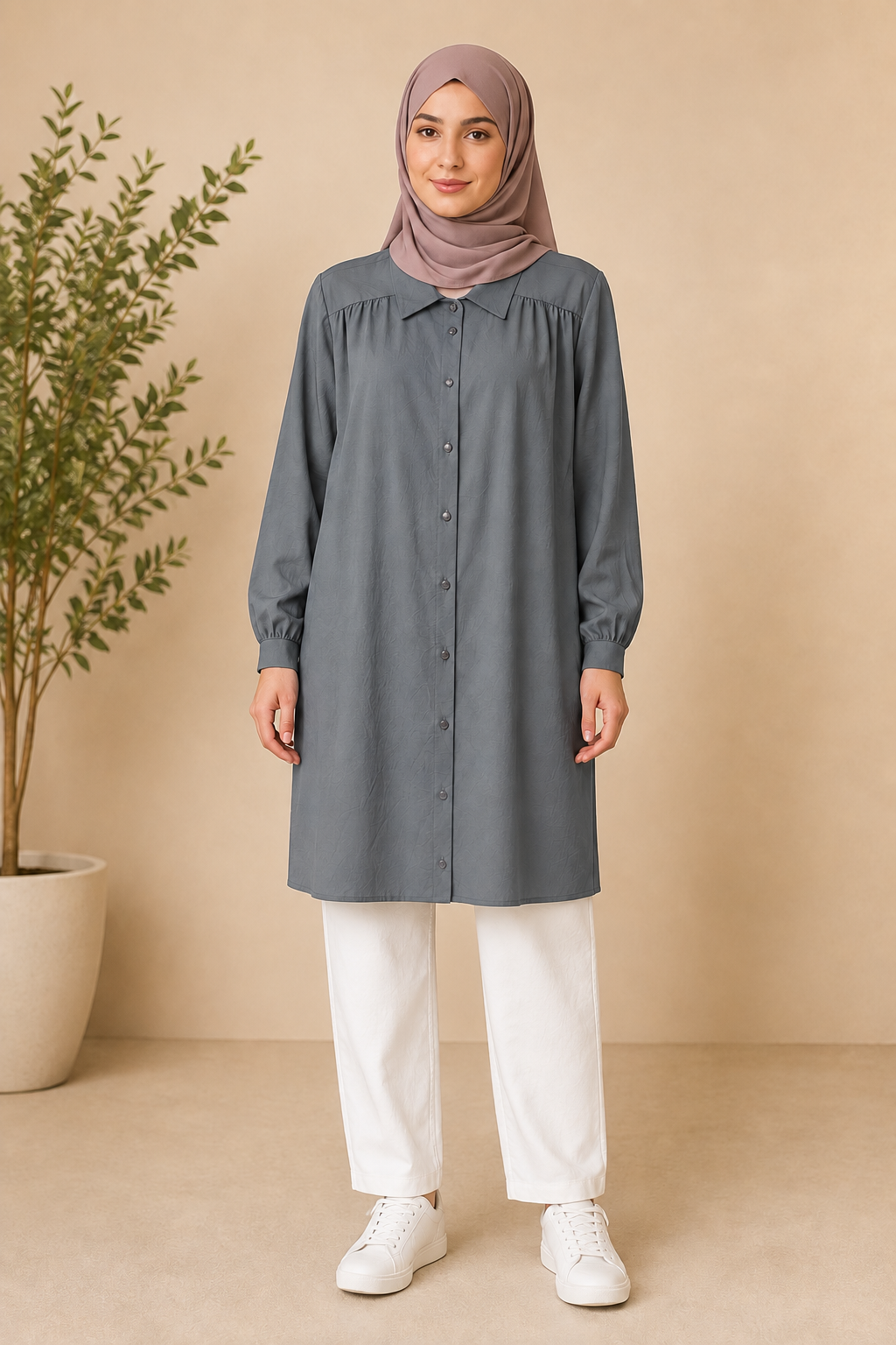 Plus Size Crinkle Shirt