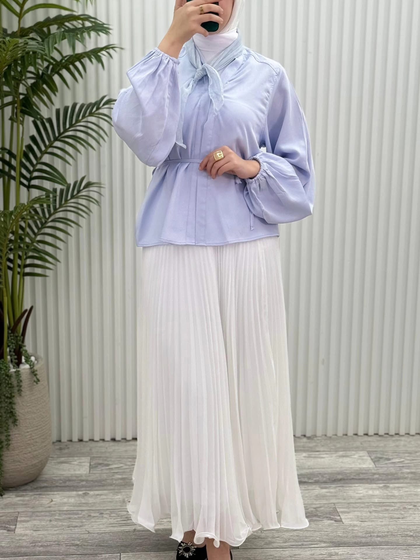 Pleated Pastel Skirt Set