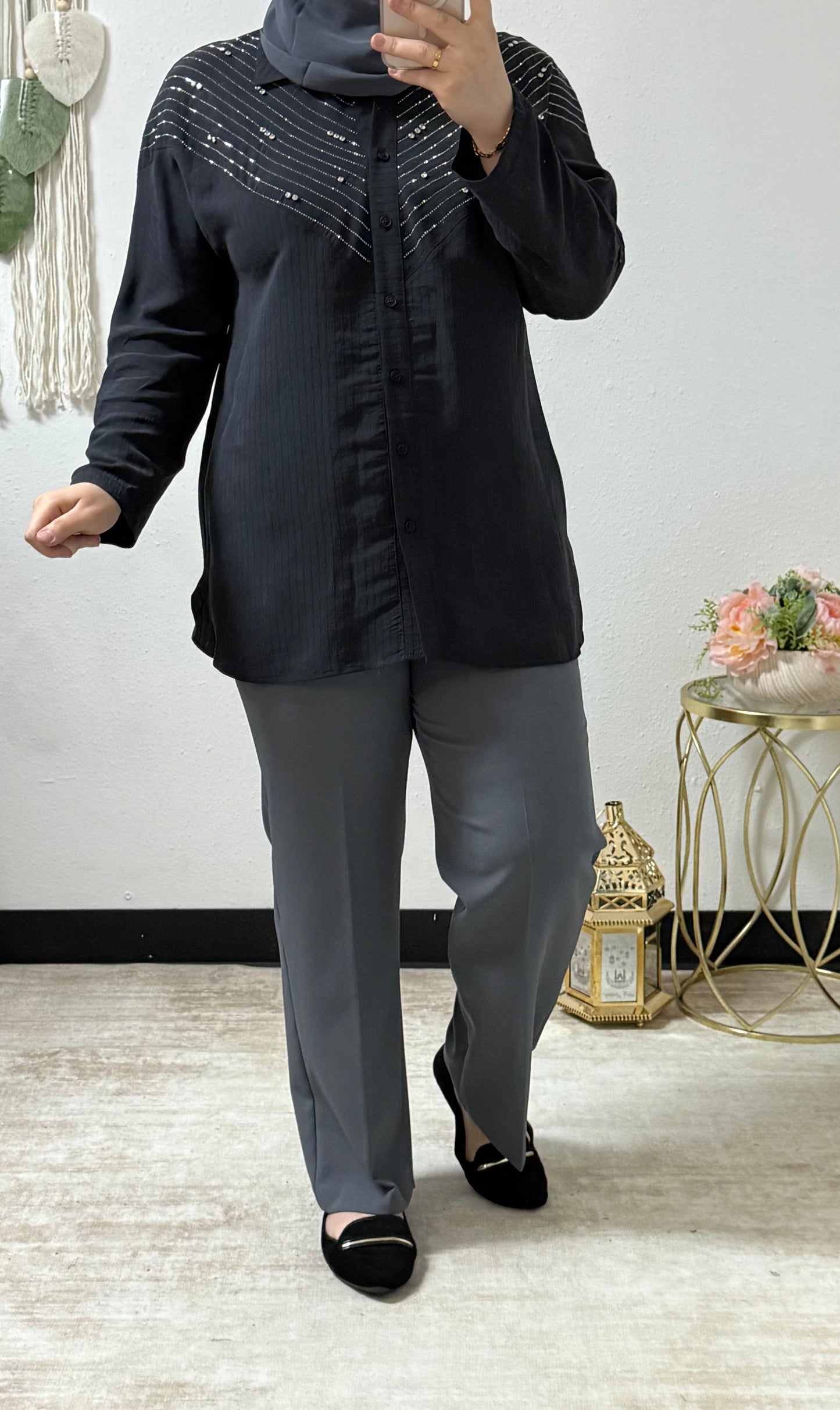 Classic Shirt w/ Stones embellishments