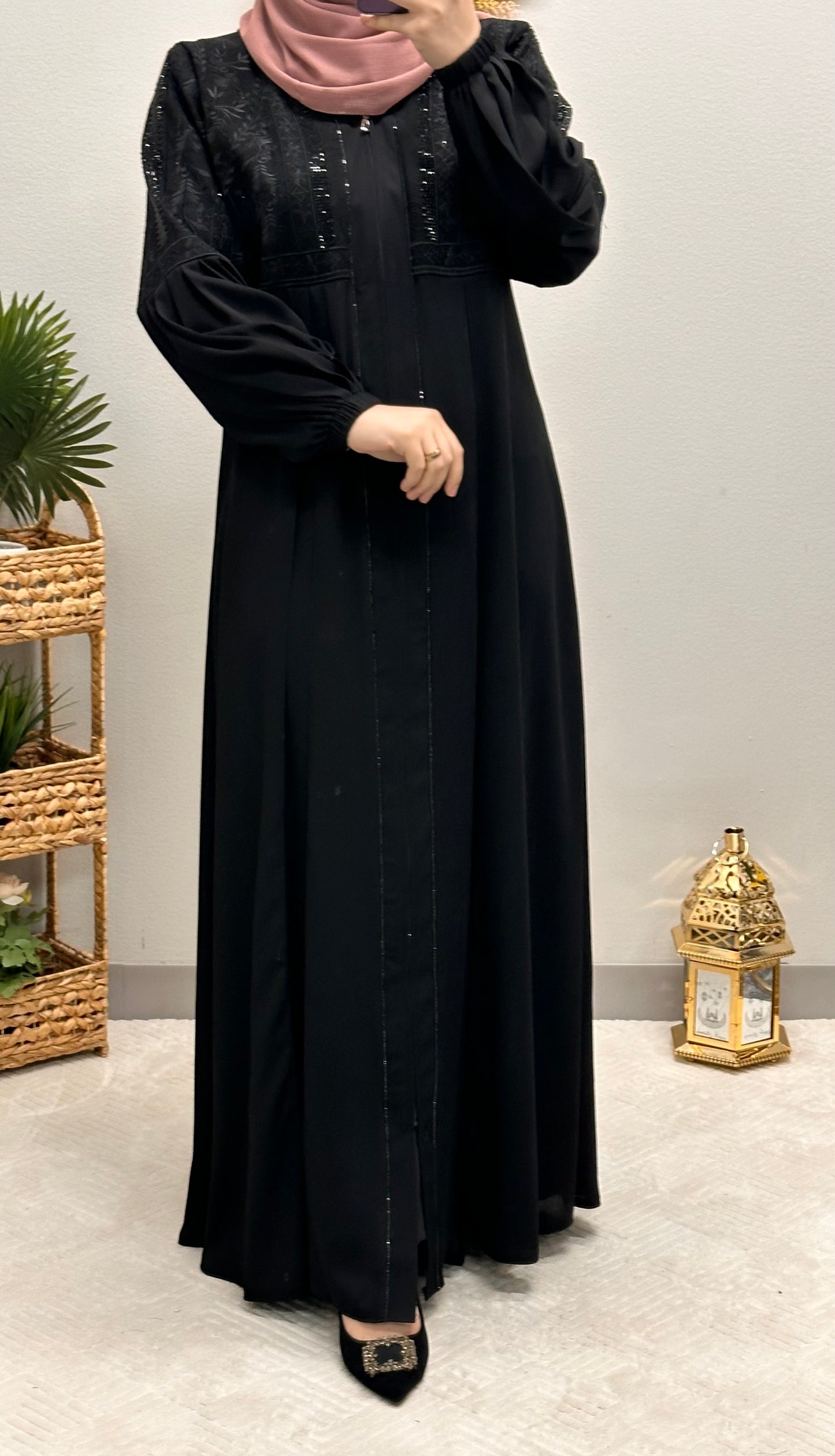 plus size embroidered abaya