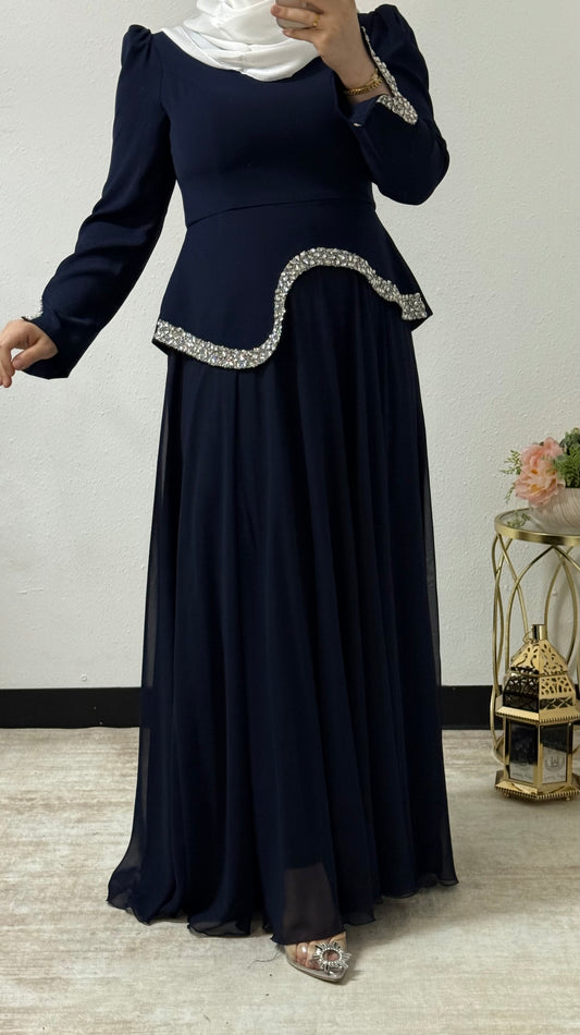 Sophisticated Rhinestone Lace Dress