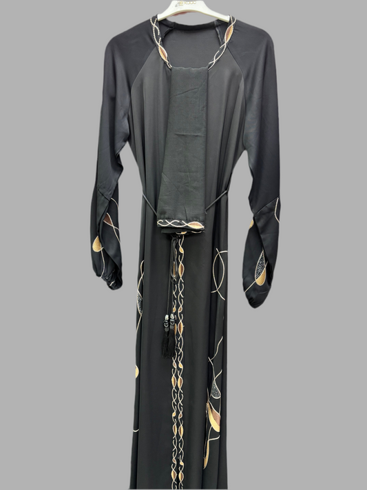 Simple embroidered abaya with hijab