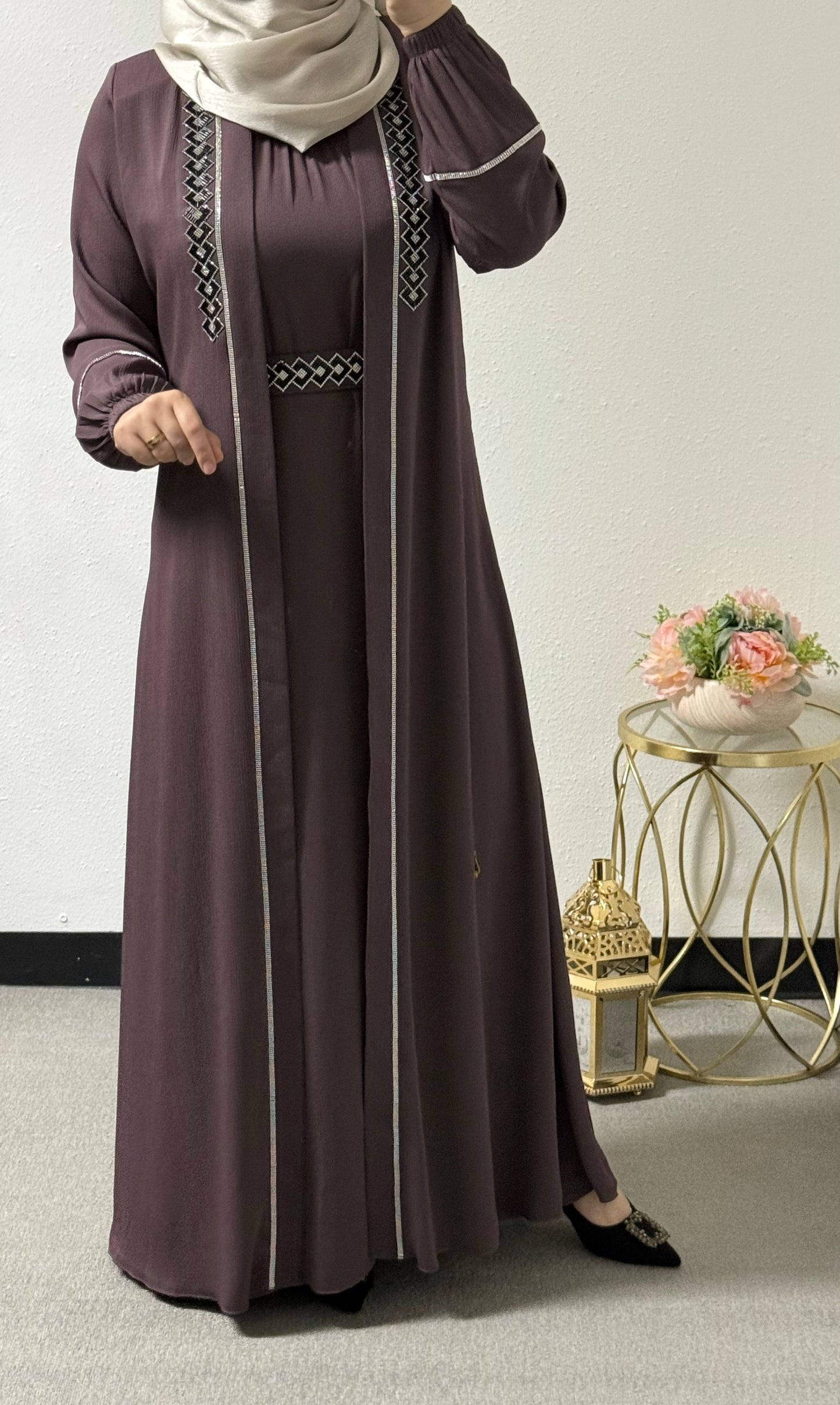 Colorful two-piece abaya