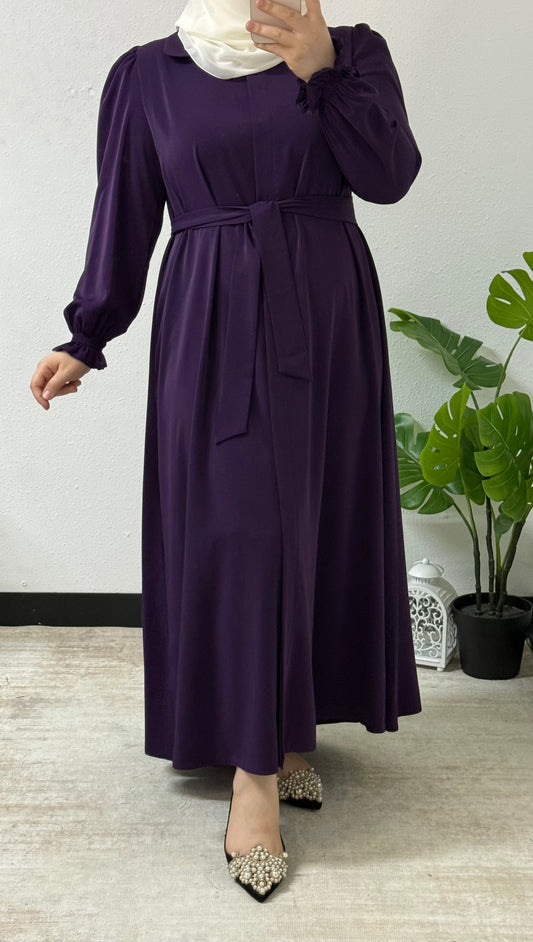 Simple Collar Long Dress