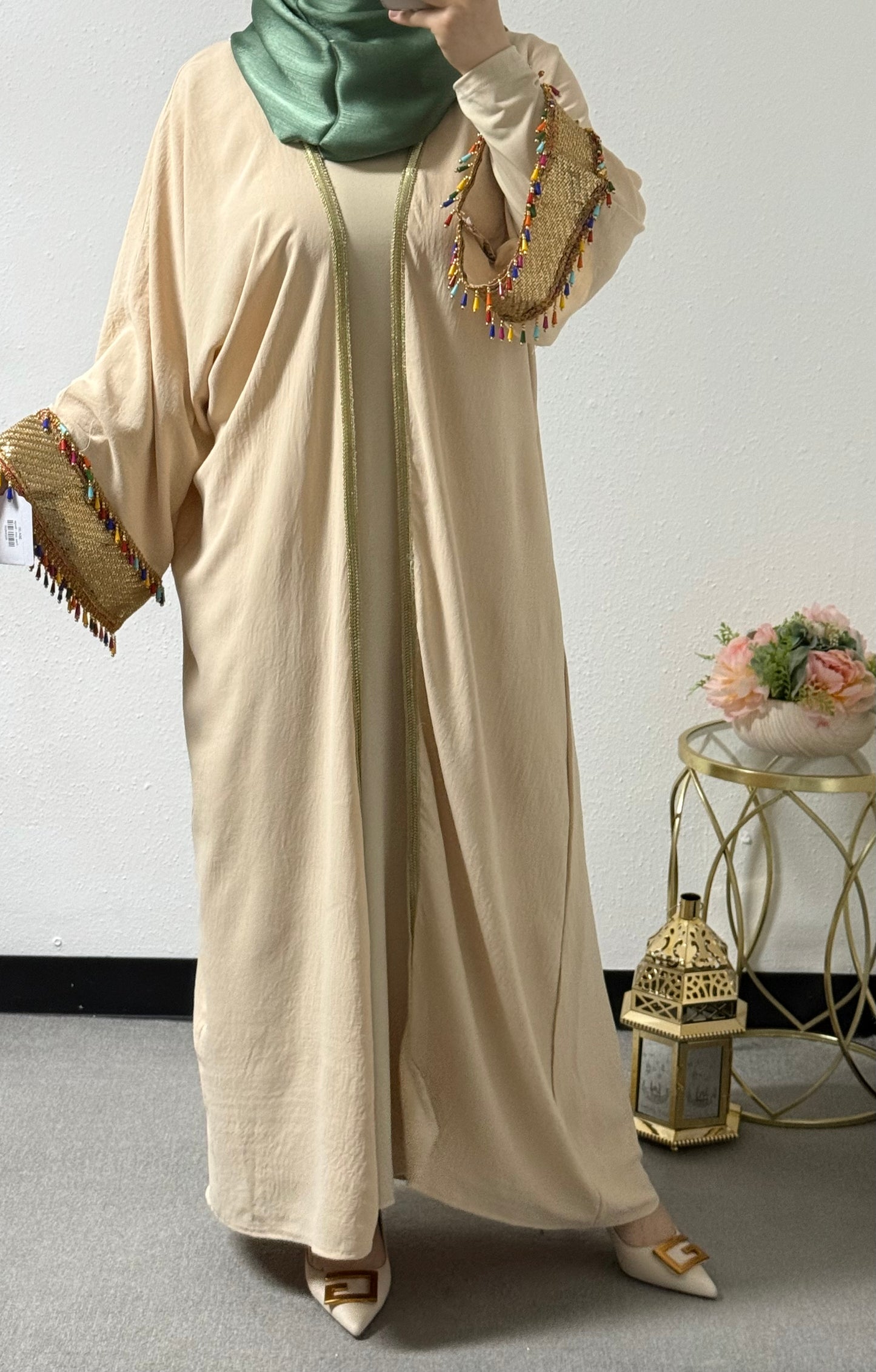 Ramadan colorful tassel abaya