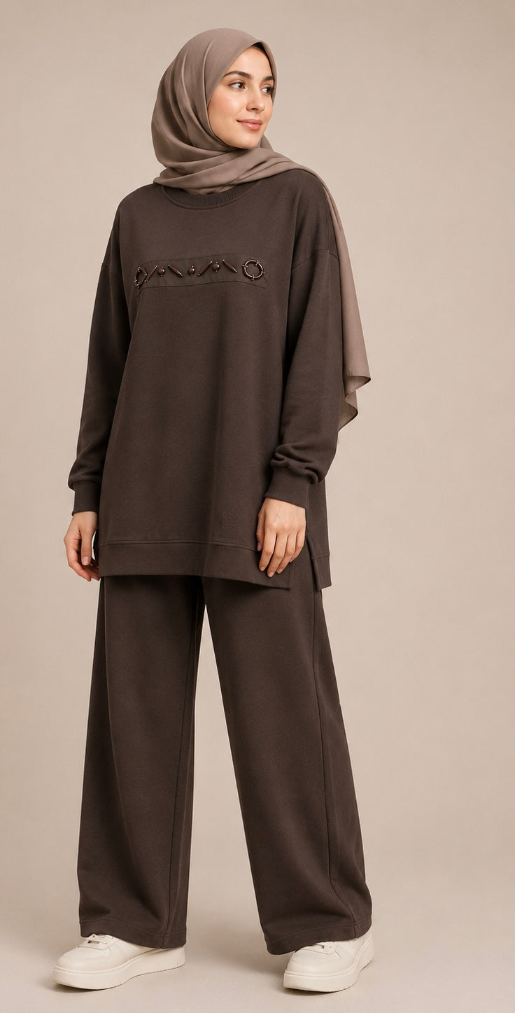 Two-Piece Abstract Button Tracksuit