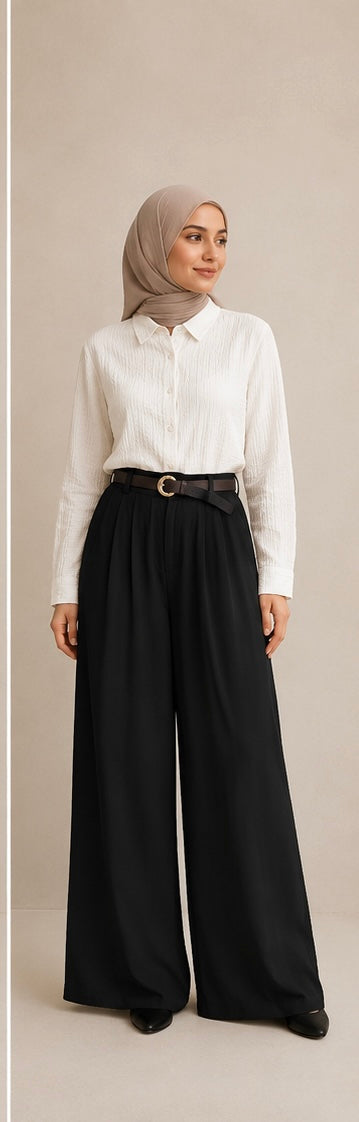 Pleated Plazo Pants