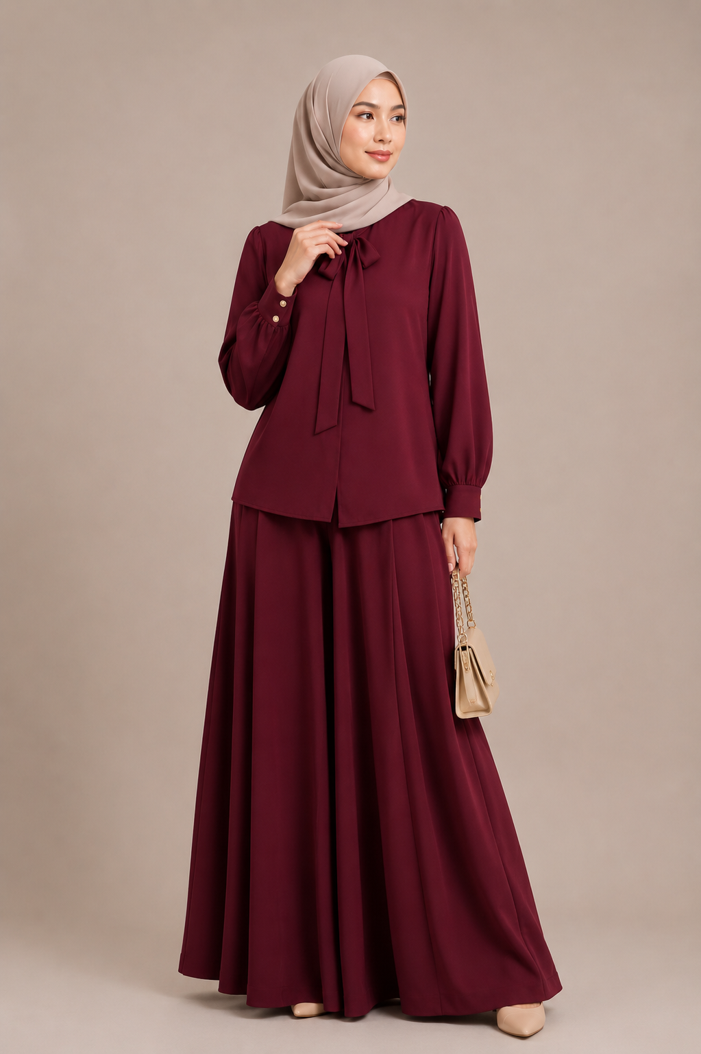 Two-pcs neck tie pants set