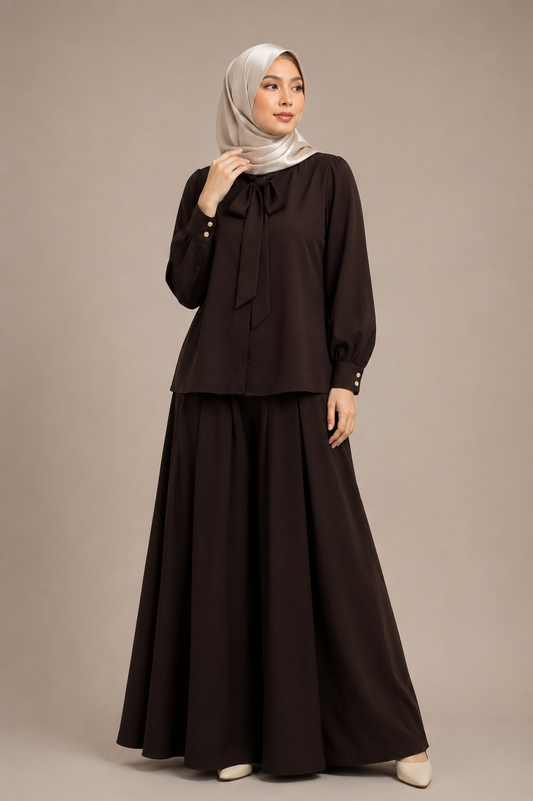 Two-pcs neck tie pants set
