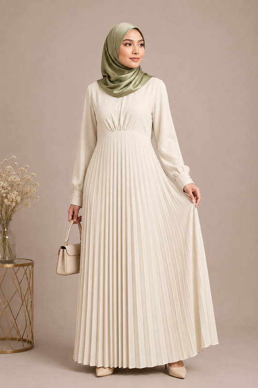 Classic front pleated dress