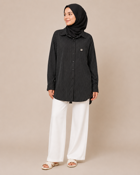 Striped Shirt Silver Accent