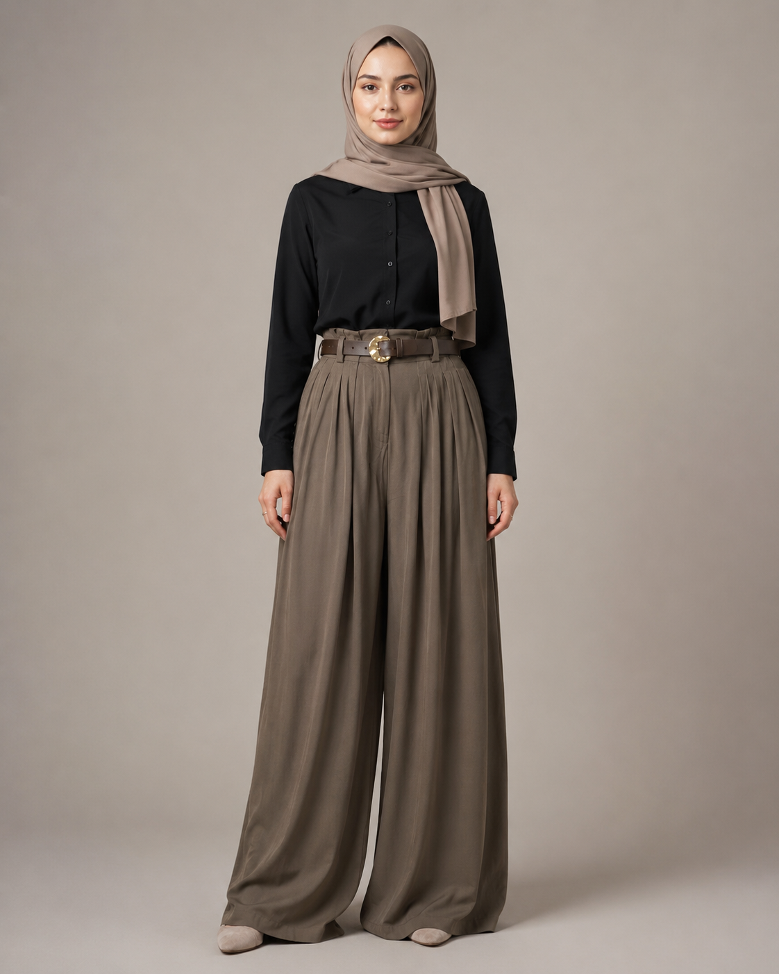 Pleated Plazo Pants