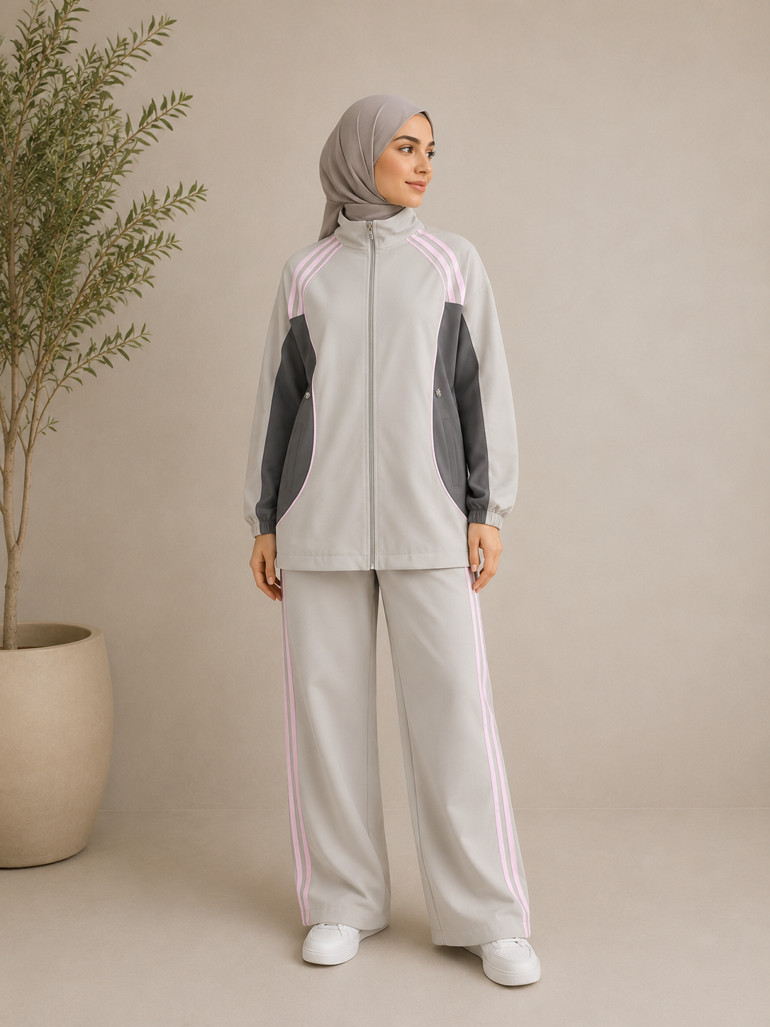 Contrast Stripe Multi-Panel Tracksuit