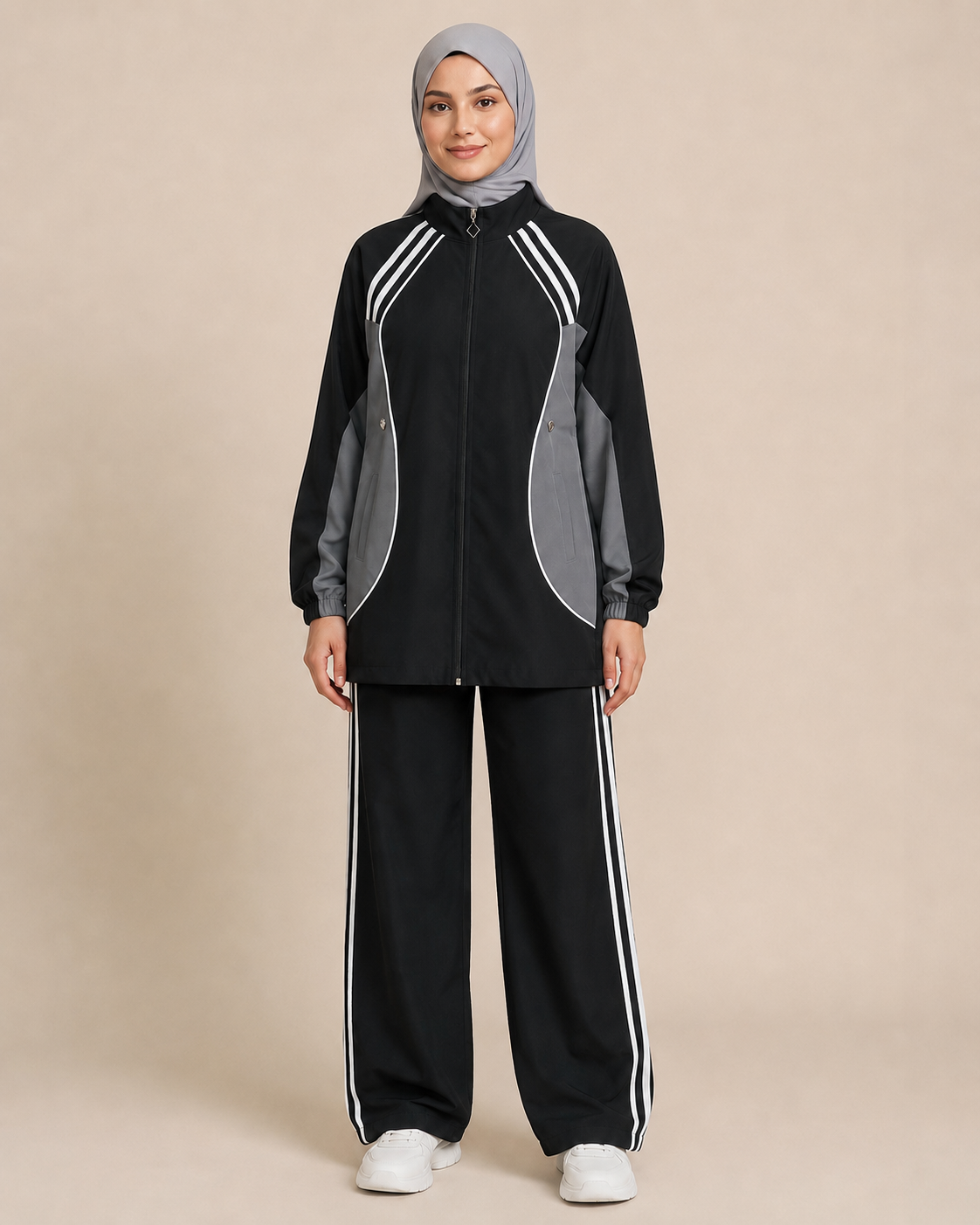 Contrast Stripe Multi-Panel Tracksuit