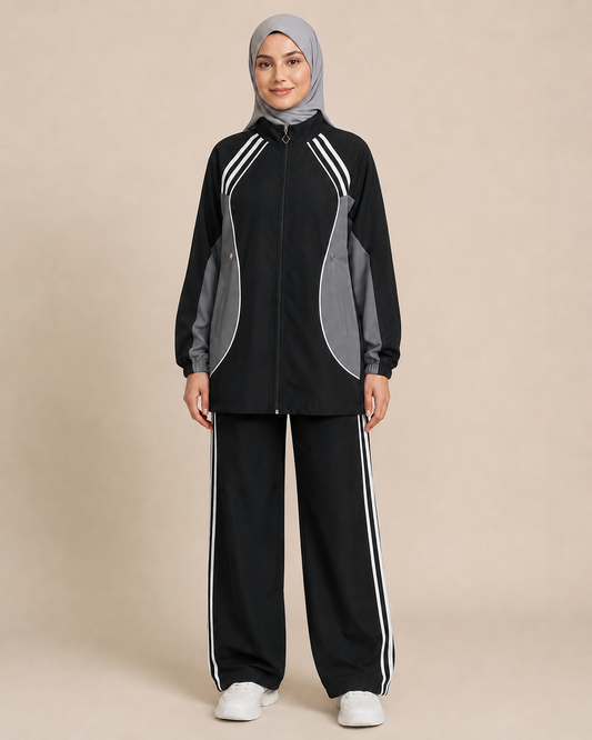 Contrast Stripe Multi-Panel Tracksuit