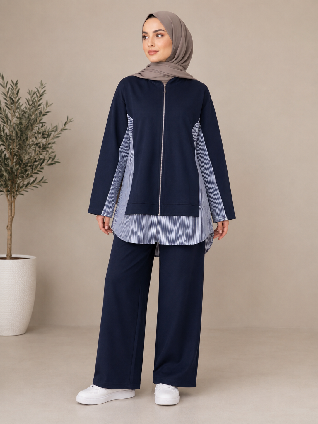 Stripe Panel Two-Piece Set