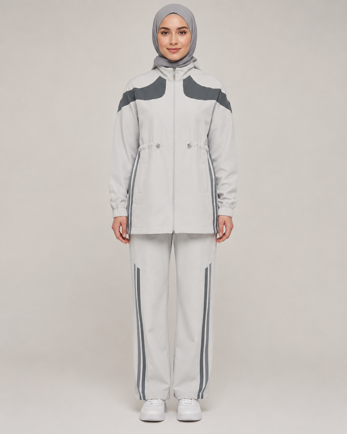 Contrast Trim Zip Set