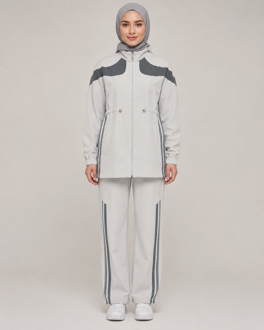 Contrast Trim Zip Set