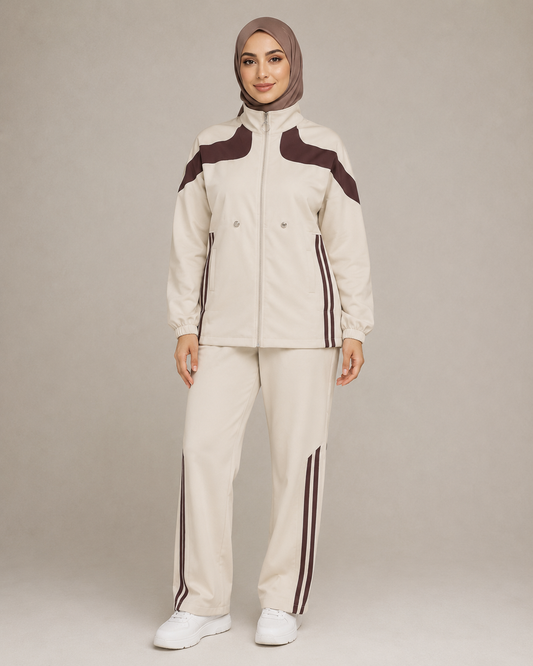 Contrast Trim Zip Set