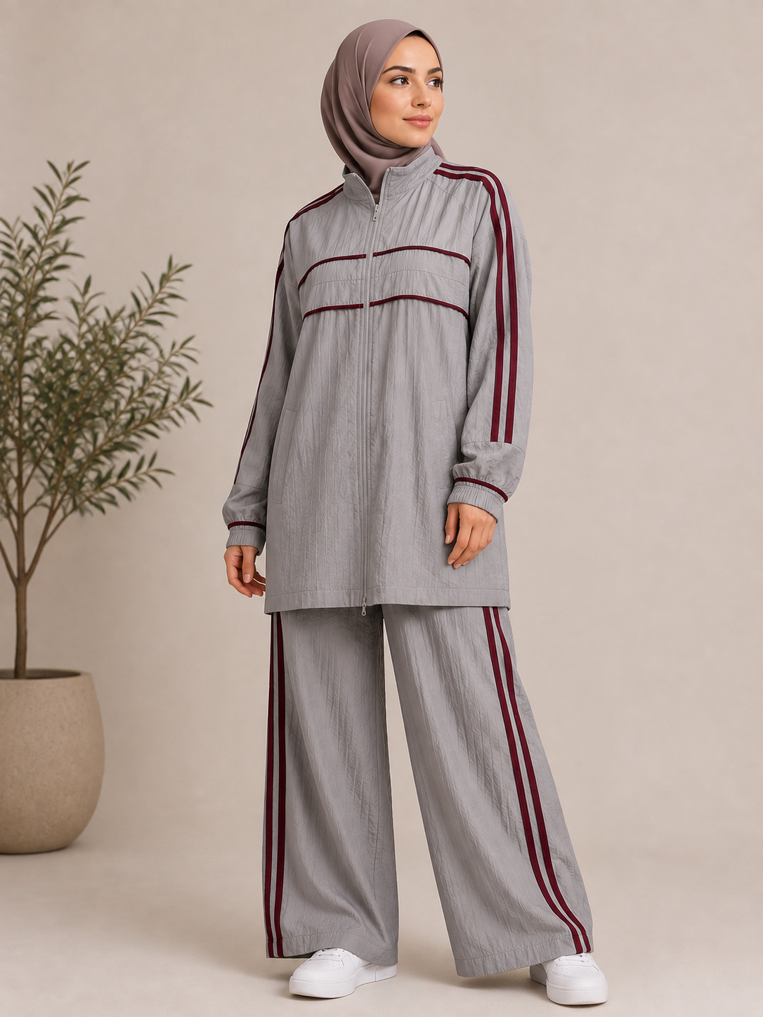 Crinkle Zipper Tracksuit