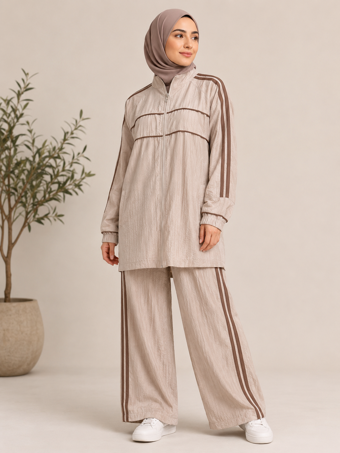 Crinkle Zipper Tracksuit