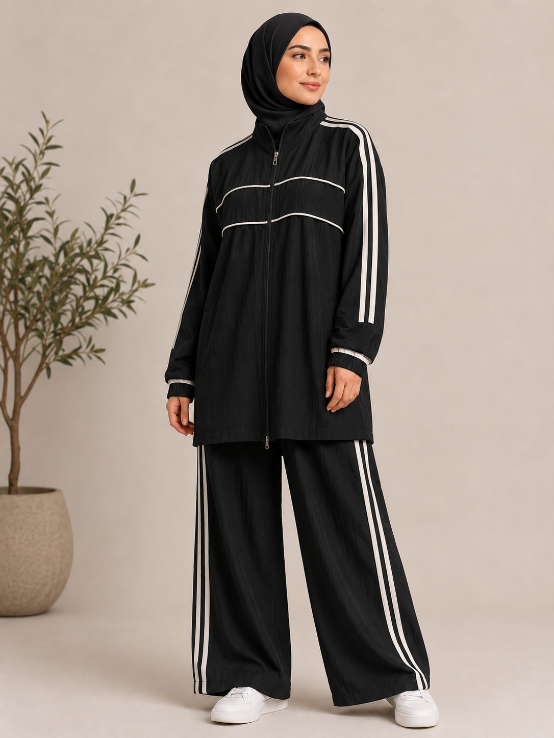 Crinkle Zipper Tracksuit