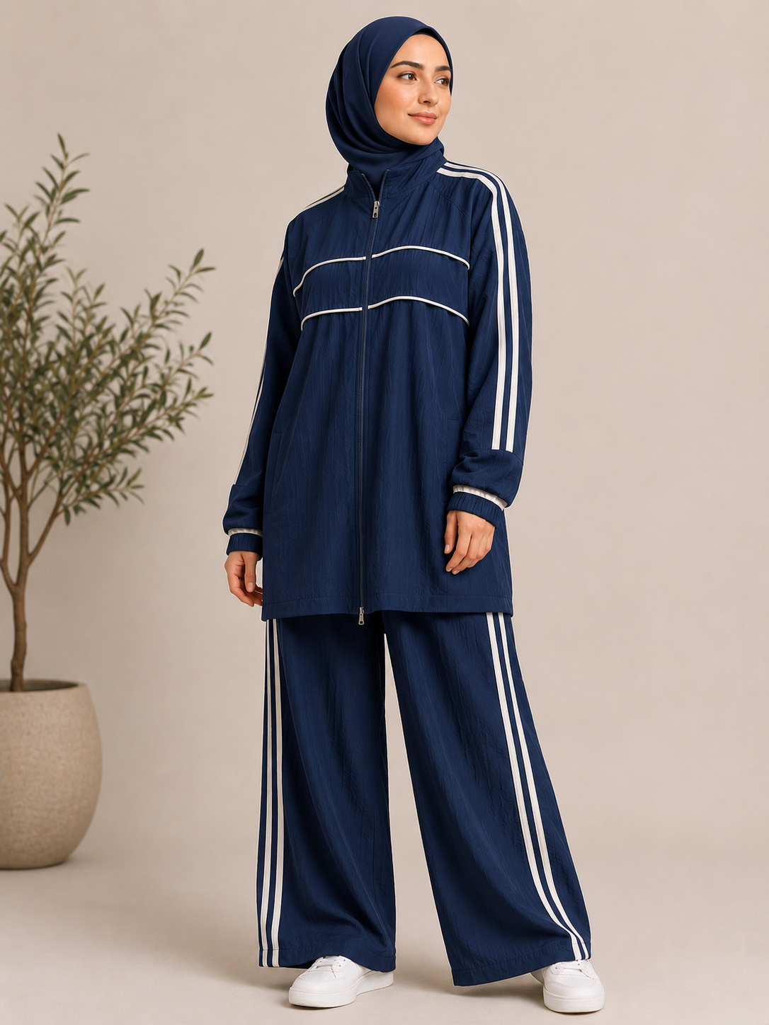 Crinkle Zipper Tracksuit