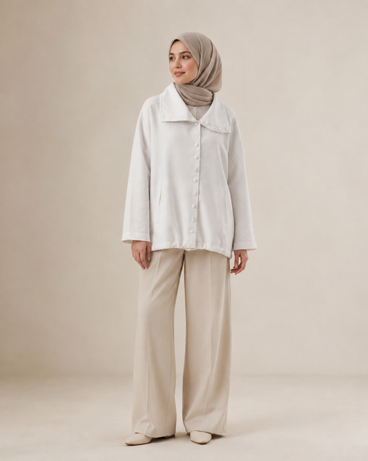 High-Collar Button Jacket