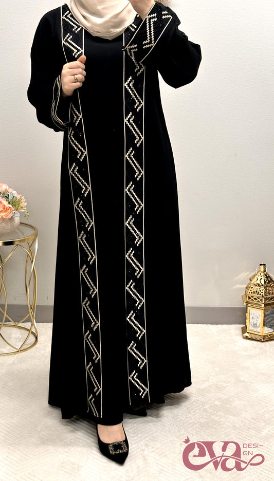 2 pcs embroidered abaya