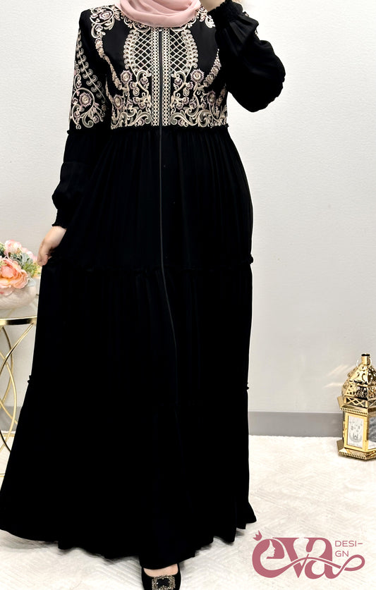 closed embroidered abaya