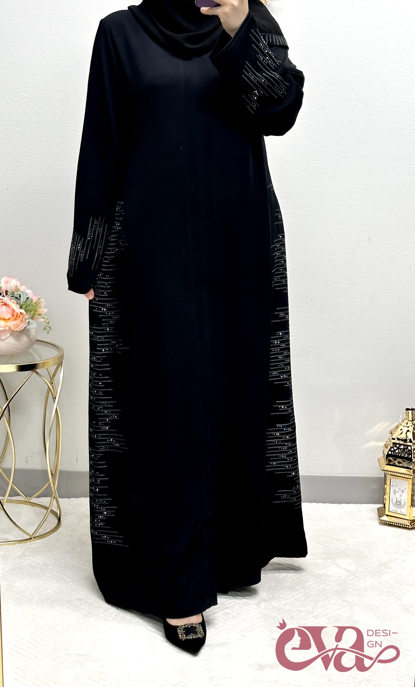 plain abaya with scarf