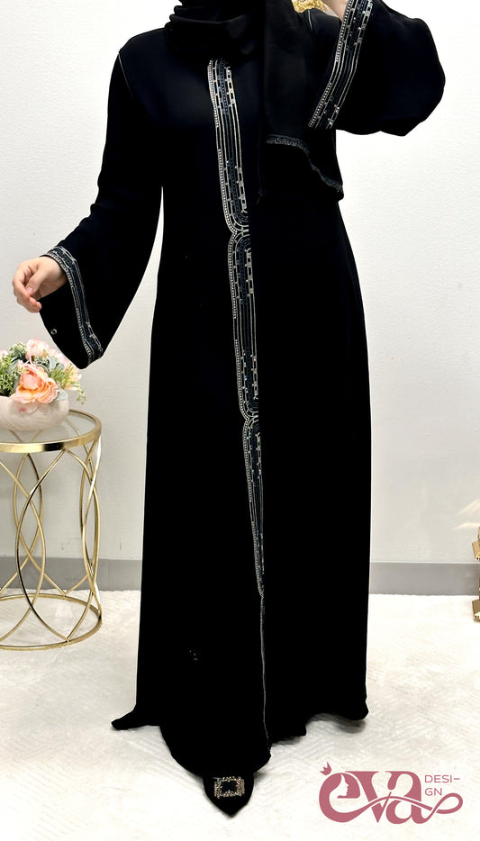 plain abaya with scarf