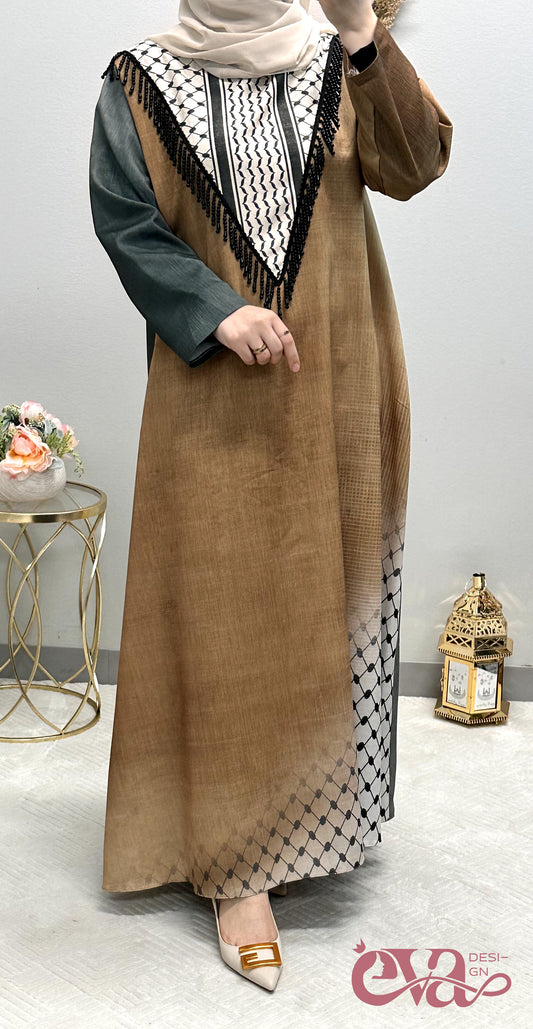 Arabic Style Printed Abaya