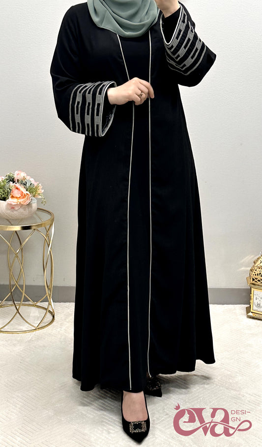 embroidered abaya 2 pcs