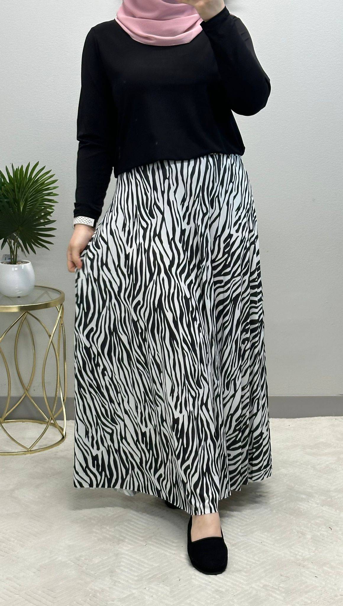 Two-piece Tiger print Lycra skirt set