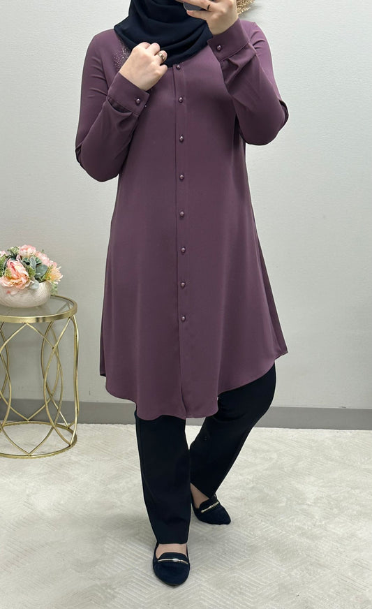 Loose style Modest embellished Tunic