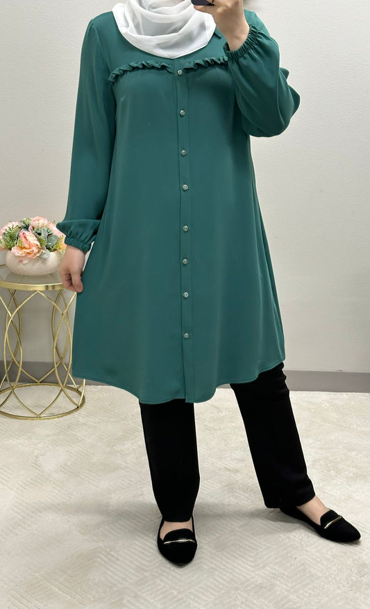Versatile Ruffle Tunic Blouse: 9 Colors Available