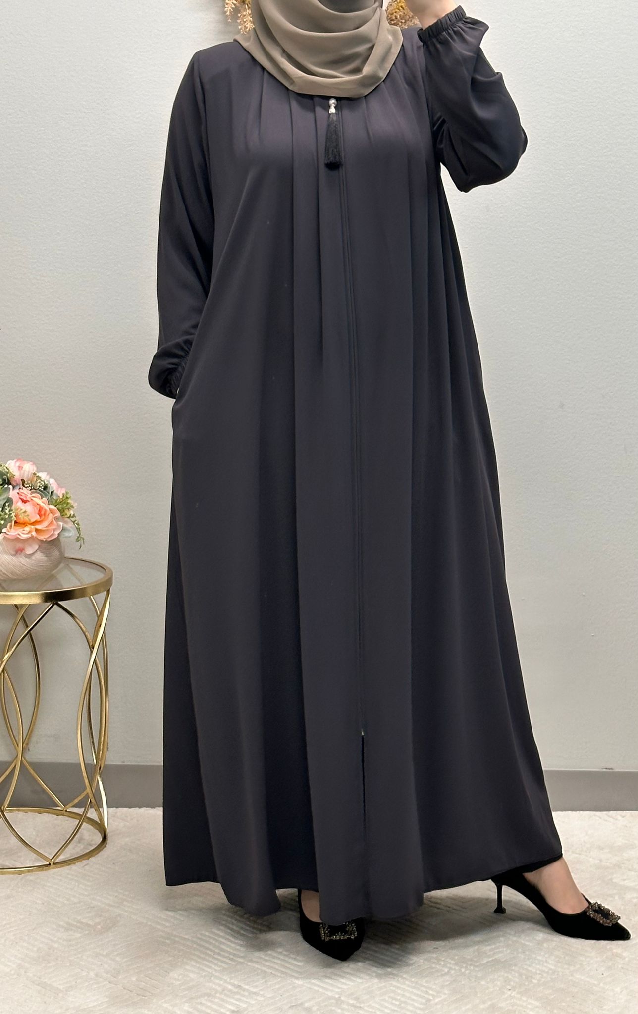 Simply Pleated Special Size Abaya