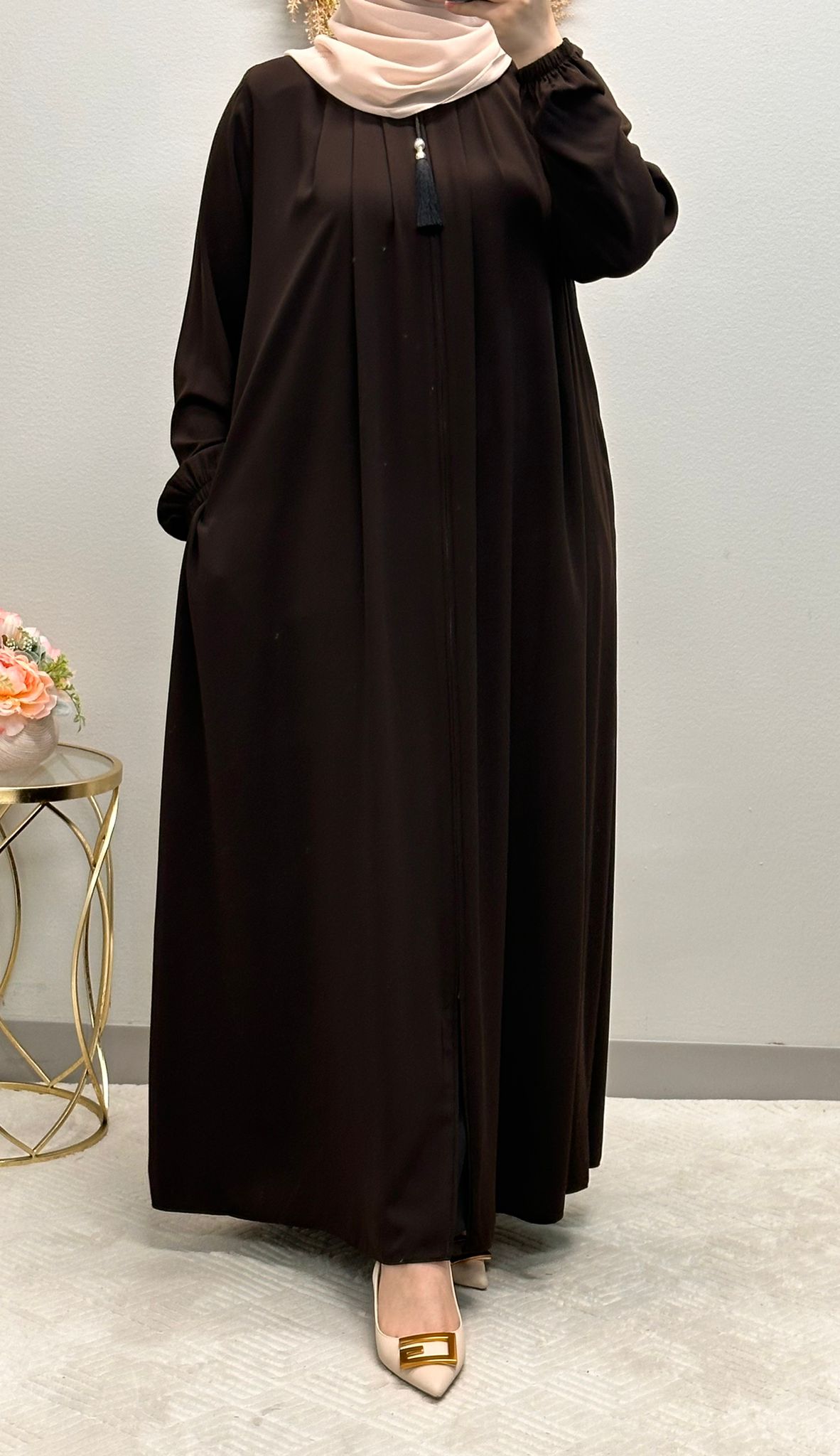 Simply Pleated Special Size Abaya