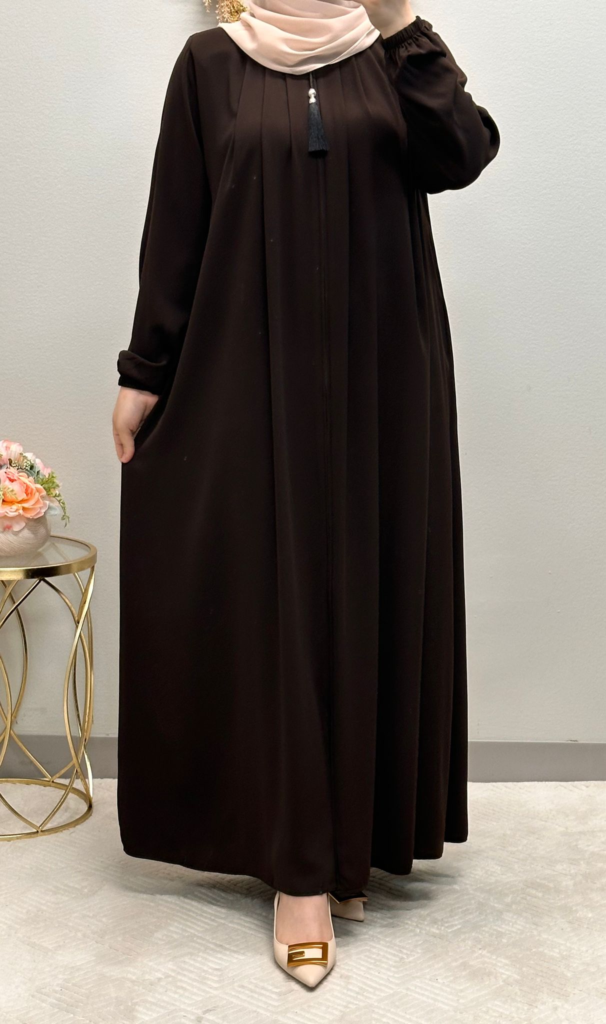 Simply Pleated Special Size Abaya