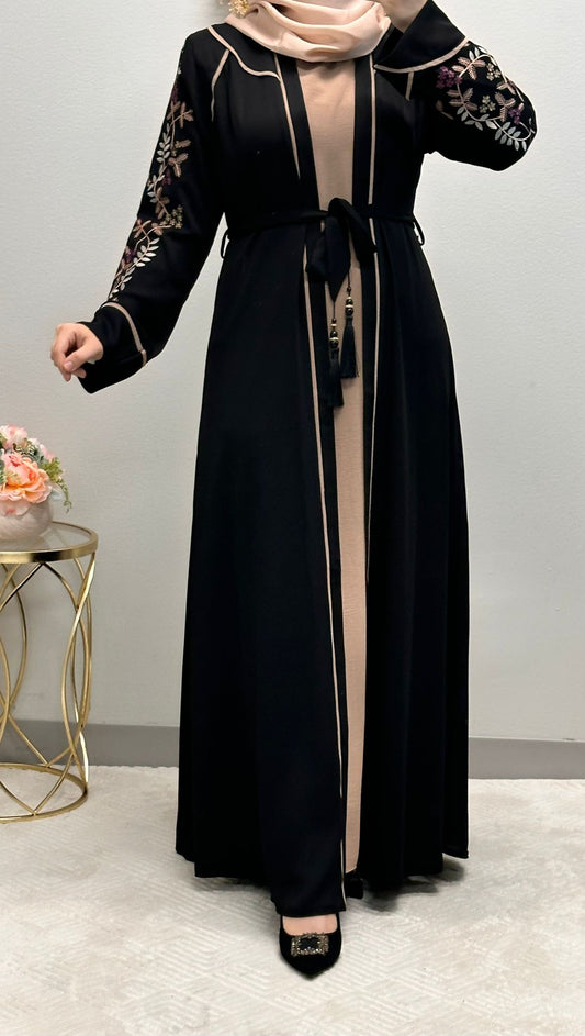 Two-Piece embroidered abaya set.